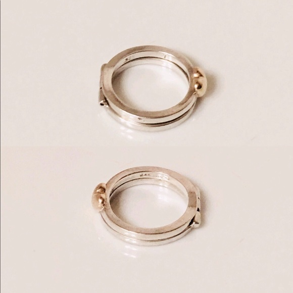 Unique Sterling & 14k Gold Hinged I Love You Ring - Picture 4 of 8